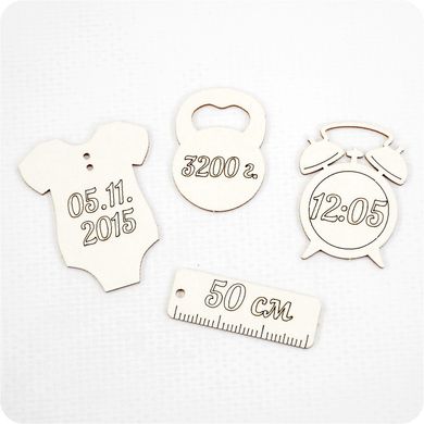 Chipboard engraved metric elements