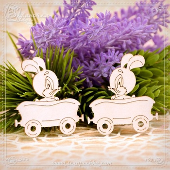 Chipboard Carriage Bunny Set