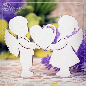Chipboard Angels with a heart