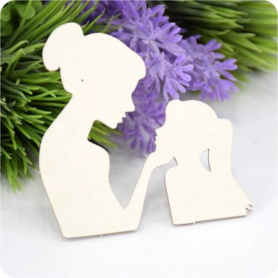 Chipboard Silhouettes Mom and Daughter