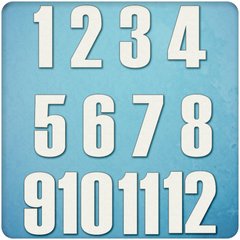 Чипборд набор цифры 1 -12, Картон светлый 1,2-1,6 мм