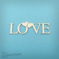 Чіпборд напис Любов на англ., Картон світлий 1,2-1,6 мм