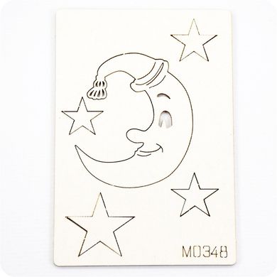 Чипборд Месяц со звездами, Картон светлый 1,2-1,6 мм