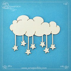 Чіпборд Хмара з зірками, Картон світлий 1,2-1,6 мм