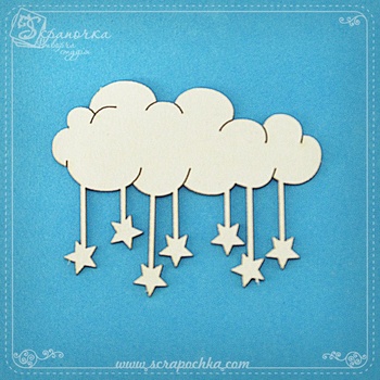 Chipboard Cloud with stars