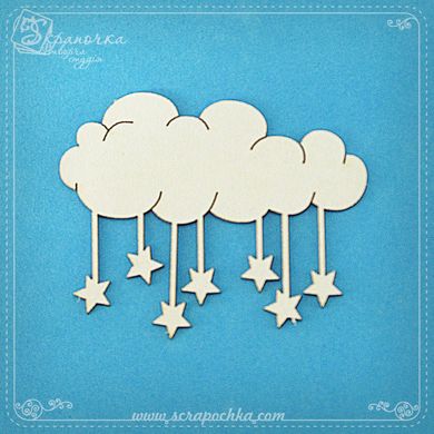 Чіпборд Хмара з зірками, Картон світлий 1,2-1,6 мм