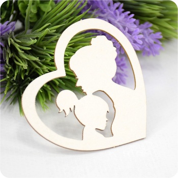Chipboard Heart Silhouettes Mom and Daughter