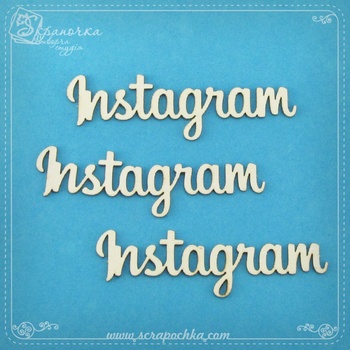 Chipboard Instagram inscription in eng.