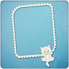 Чіпборд Рамка з котиком дитяча, Картон світлий 1,2-1,6 мм