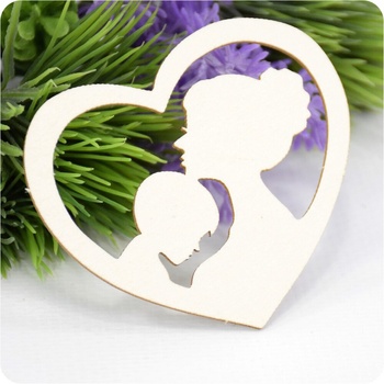 Chipboard Heart Silhouettes Mom and Son