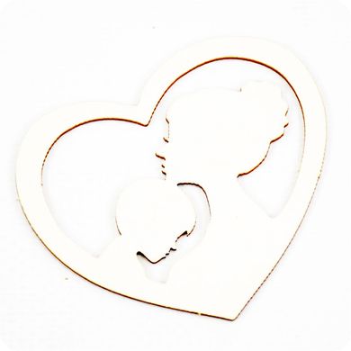 Chipboard Heart Silhouettes Mom and Son