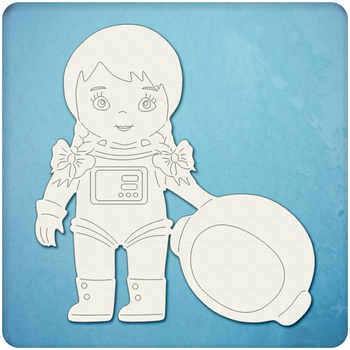 Чіпбборд маленька космонавтка, Картон світлий 1,2-1,6 мм