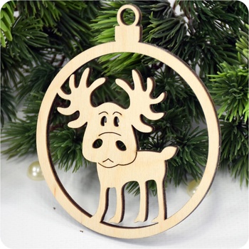 New Year's decor Christmas tree toy Deer, Plywood 4 mm.