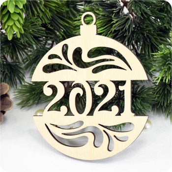 New Year's decor Christmas tree toy 2021, Plywood 4 mm.