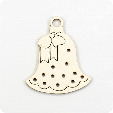 Chipboard Christmas tree ornament Bell