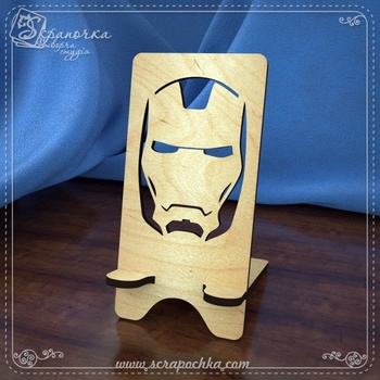 Stand for smartphone Iron Man, Plywood 4 mm.