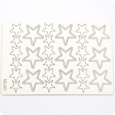 Чіпборд Набір зірочок, Картон світлий 1,2-1,6 мм
