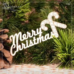 Чипборд Счастливого Рождества на англ., Картон светлый 1,2-1,6 мм