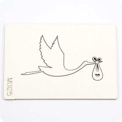 Chipboard Stork with the gift