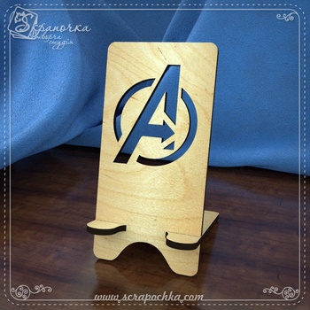 Smartphone Stand Avengers, Plywood 4 mm.