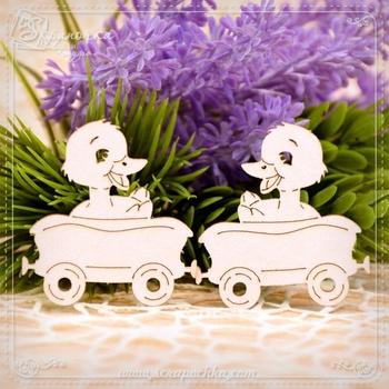 Chipboard carriage set Duckling