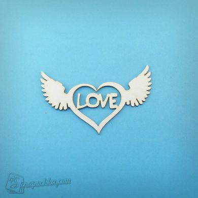 Chipboard Heart with wings